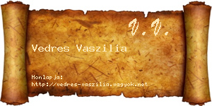 Vedres Vaszilia névjegykártya